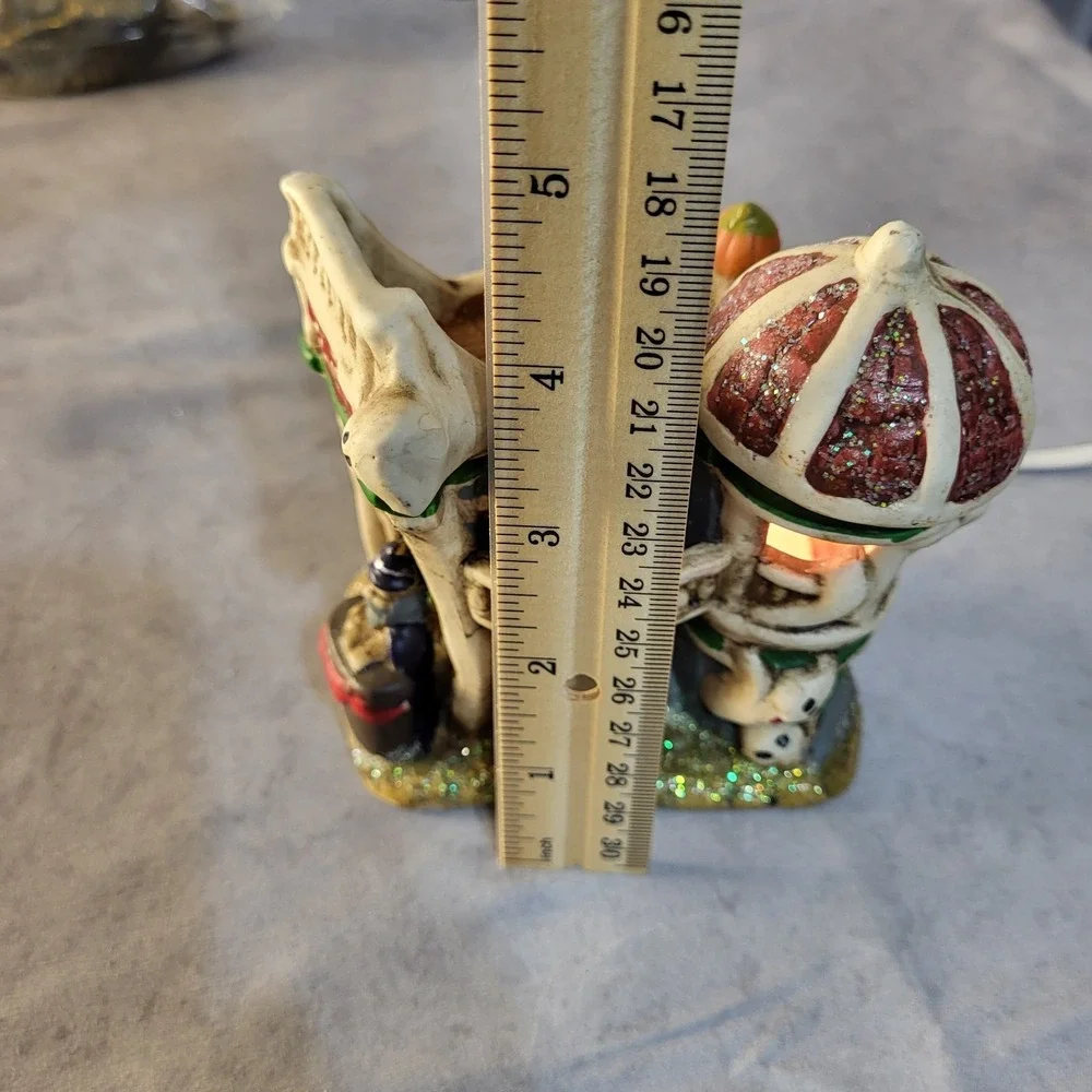 Vintage Haunted Witch School House Ceramic Lighted House + Corded Light